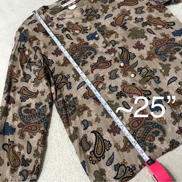 Pendleton Vintage Paisley Top Long Sleeve Brown Multicolor Pit to Pit 20” - Picture 8 of 15